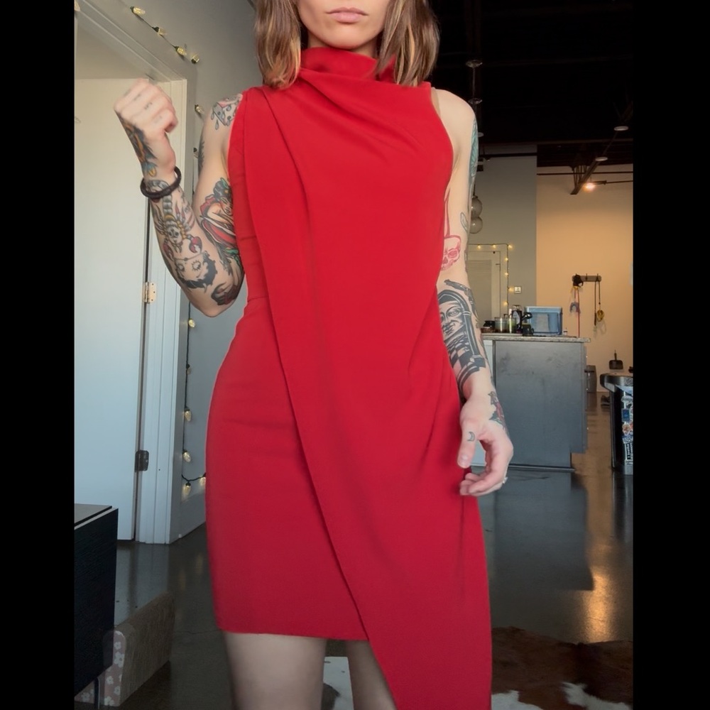 Mustard Seed Red Asymmetrical Dress